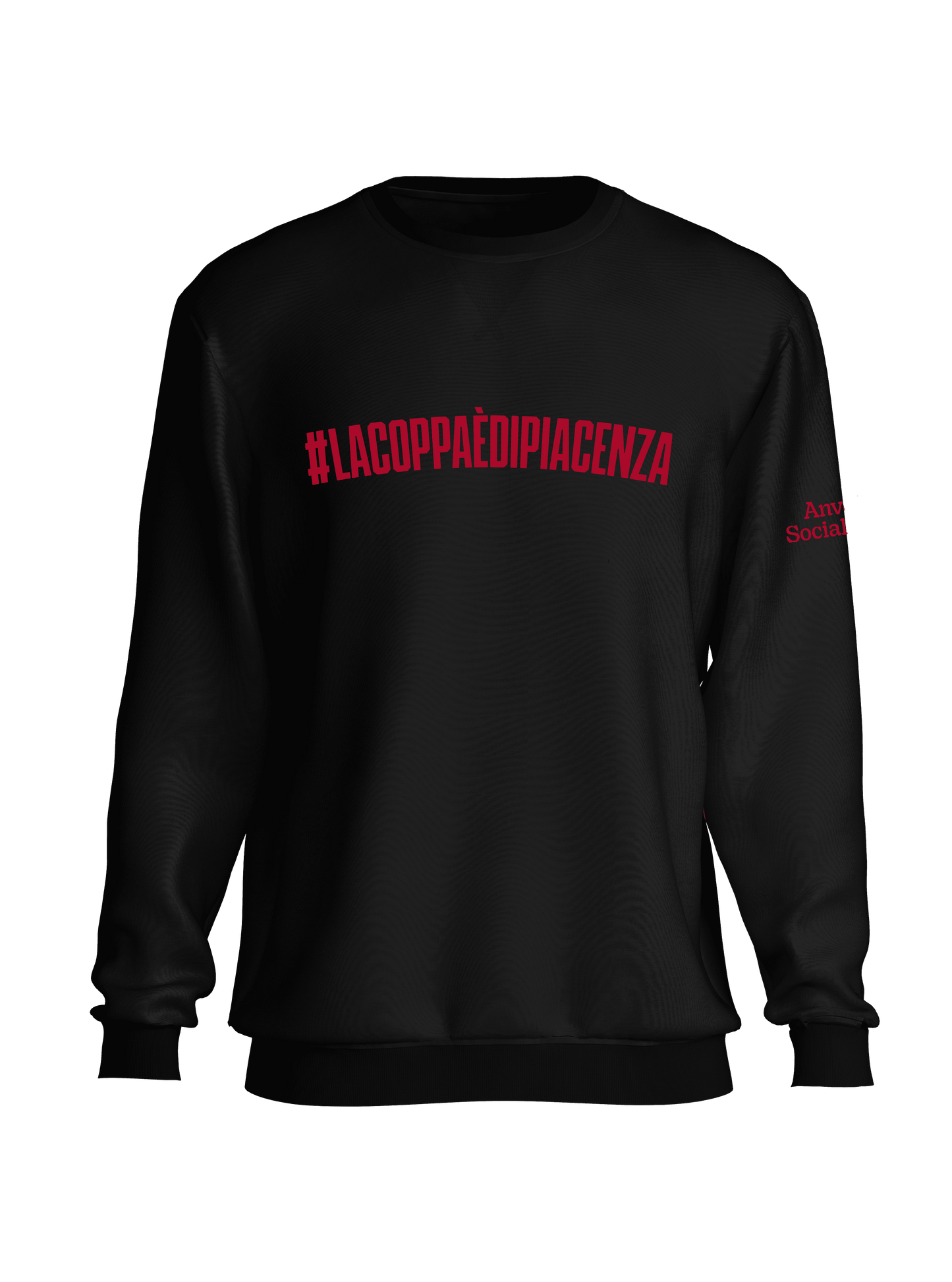 #lacoppaèdipiacenza - Felpa Nera (scritta rossa)