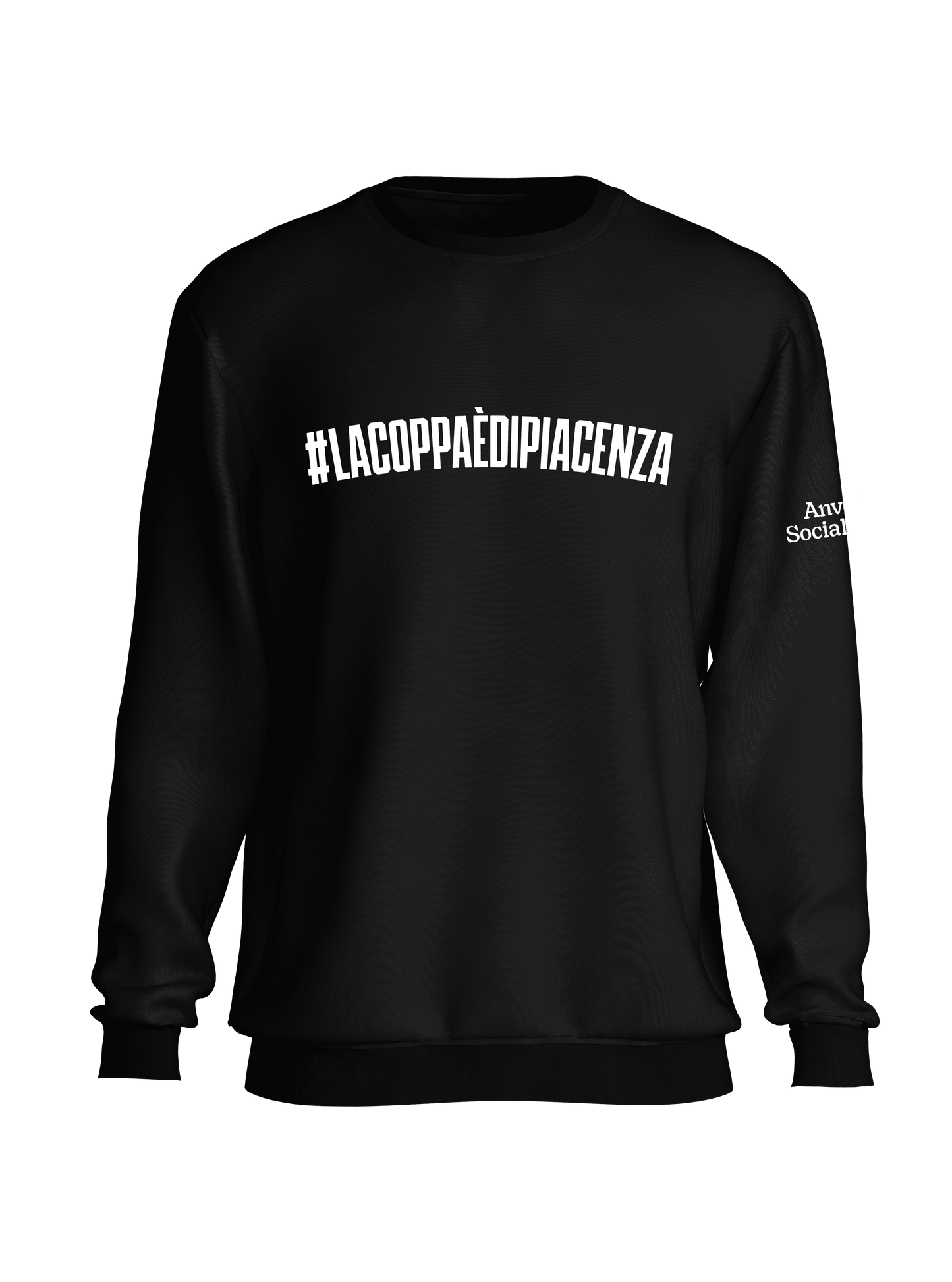 #lacoppaèdipiacenza - Felpa Nera (scritta bianca)