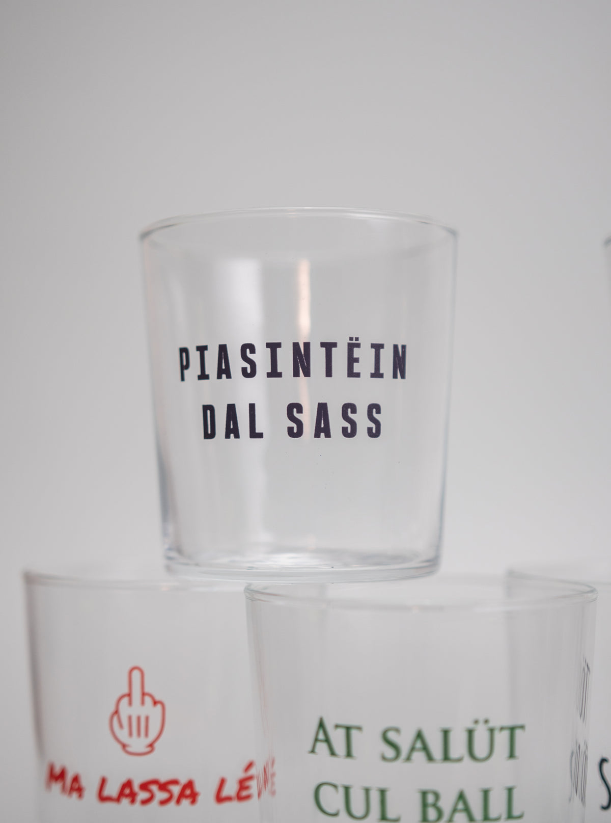 Set di 6 Bicchieri con frasi in dialetto piacentino