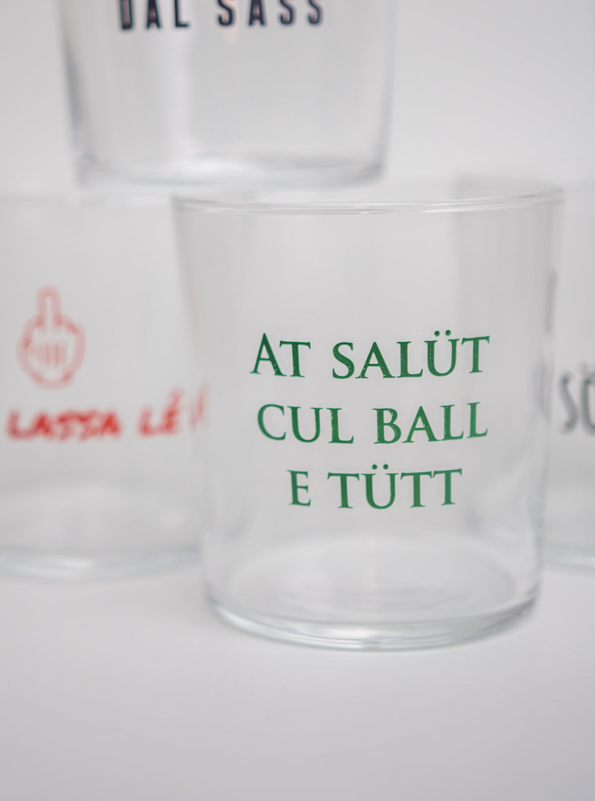 Set di 6 Bicchieri con frasi in dialetto piacentino