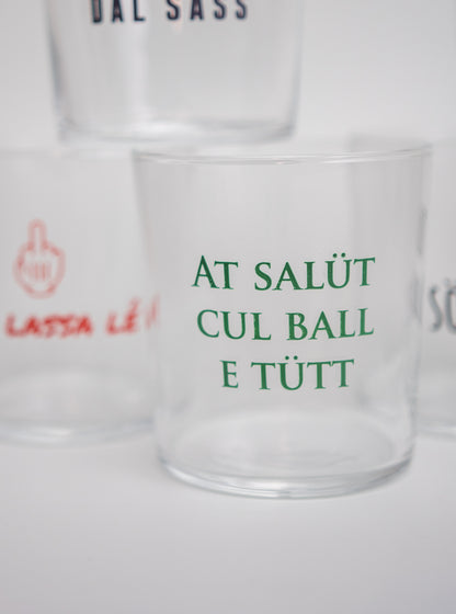 Set di 6 Bicchieri con frasi in dialetto piacentino