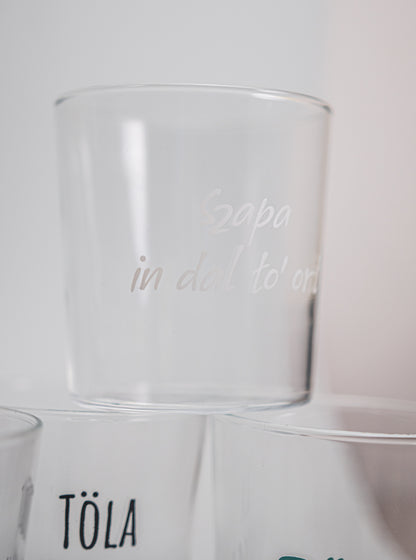 Set di 6 Bicchieri con frasi in dialetto piacentino