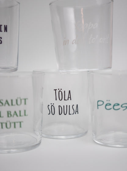 Set di 6 Bicchieri con frasi in dialetto piacentino