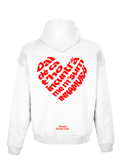 Me m'sum innamurä - Felpa Bianca con cappuccio