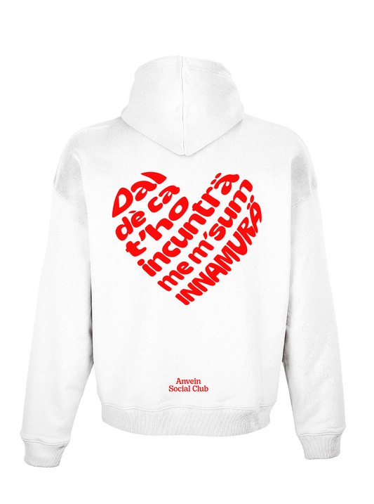Me m'sum innamurä - Felpa Bianca con cappuccio