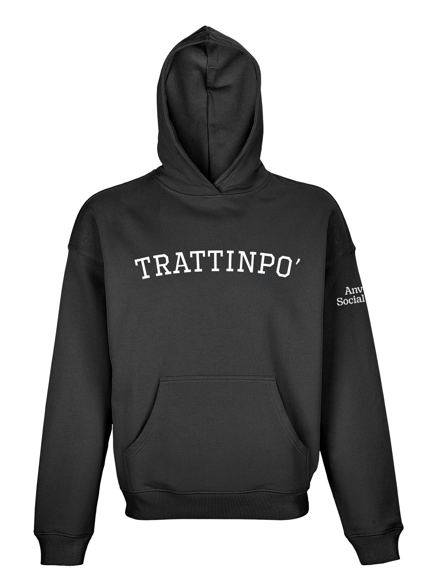 Trattinpo' - Felpa con cappuccio (scritta bianca)