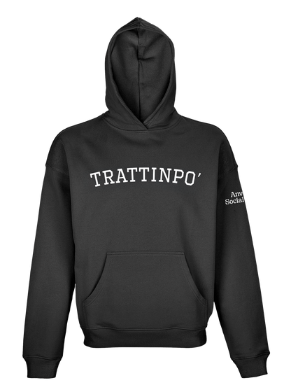 Trattinpo' - Felpa con cappuccio (scritta bianca)